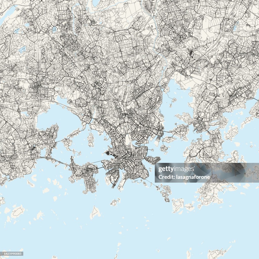 Helsinki, Finland Vector Map