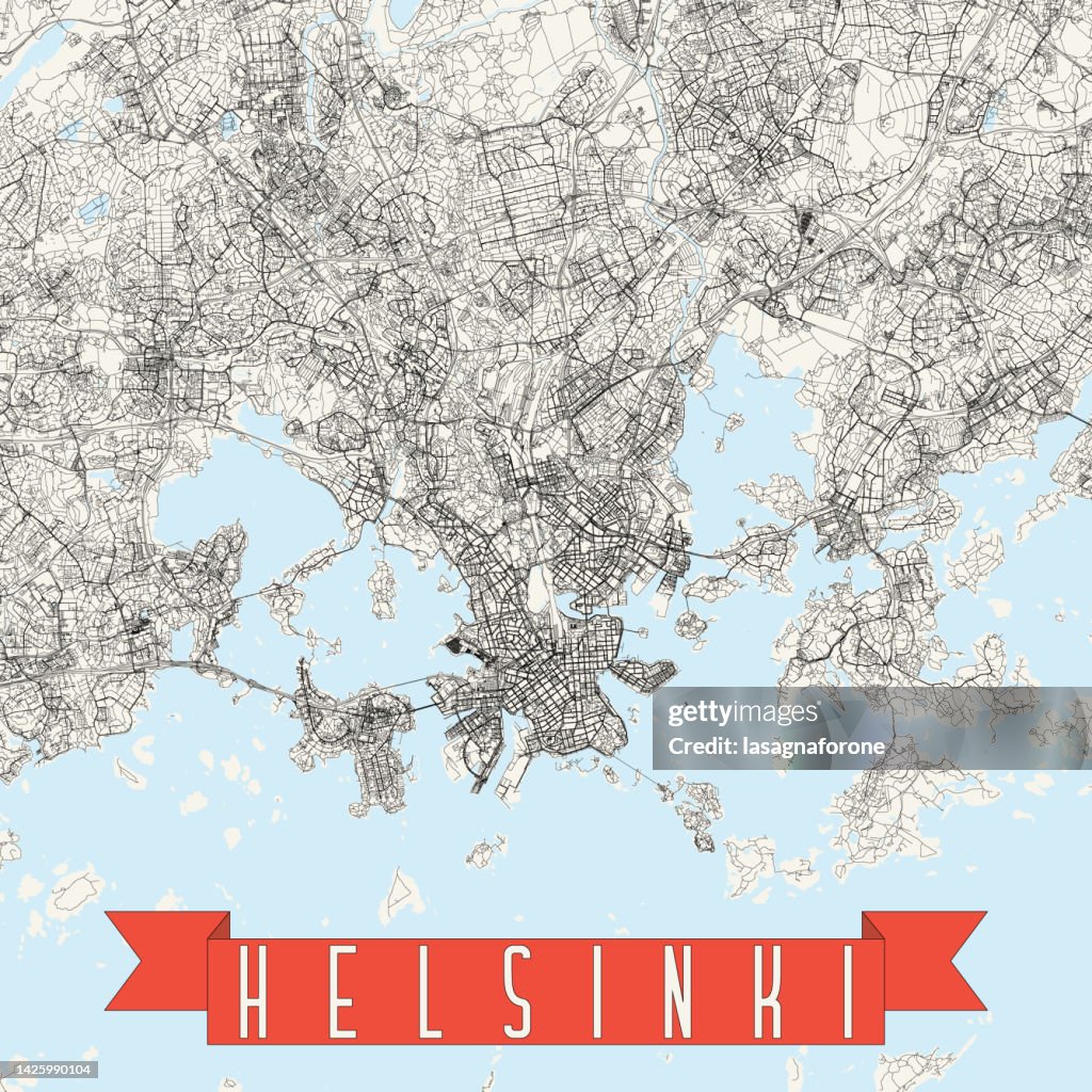 Helsinki, Finland Vector Map