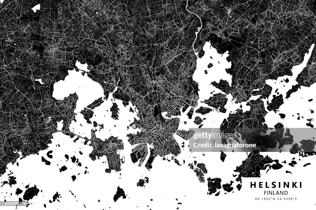 Helsinki, Finland Vector Map