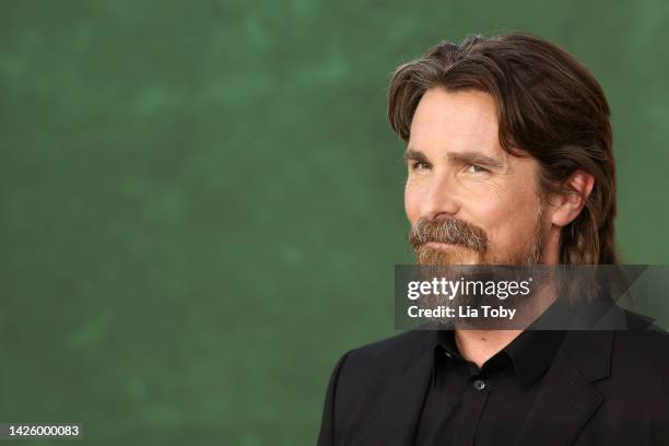 Christian Bale attends the "Amsterdam" European Premiere at Odeon Luxe Leicester Square on September 21, 2022 in London, England.