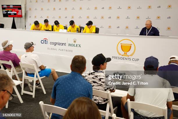 Assistant Captain K.J. Choi, Assistant Captain Mike Weir, Assistant Captain Camilo Villegas, Captain Trevor Immelman and Assistant Captain Geoff...