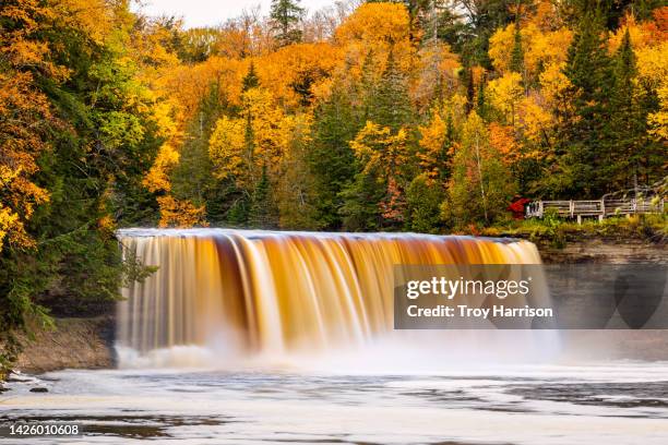 tahquamenon falls in autumn - state park stock pictures, royalty-free photos & images