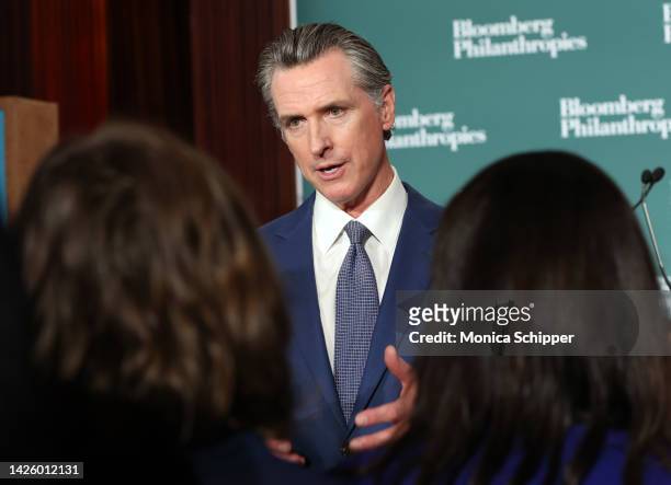 Gavin Newsom, Governor, California attends the United Nations Climate Action: Race to Zero and Resilience Forum Supported by Bloomberg Philanthropies...