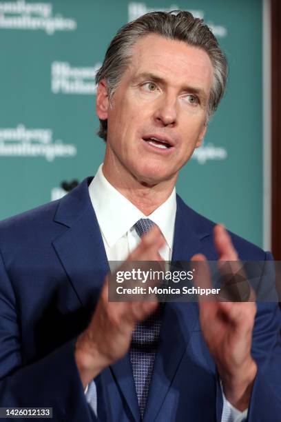 Gavin Newsom, Governor, California attends the United Nations Climate Action: Race to Zero and Resilience Forum Supported by Bloomberg Philanthropies...