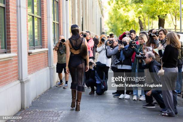 Photographers working at Fendi show during the Milan Fashion Week - Womenswear Spring/Summer 2023 on September 21, 2022 in Milan, Italy.