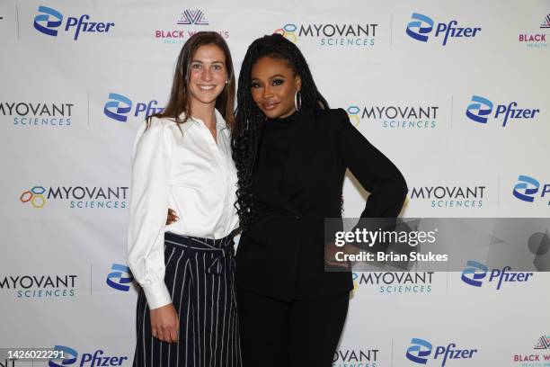 Juliette Fry and Cynthia Bailey attend Spare Me! Real Talk For Compassionate Care Of Black Women With Uterine Fibroids panel at Eaton DC - Beverly...