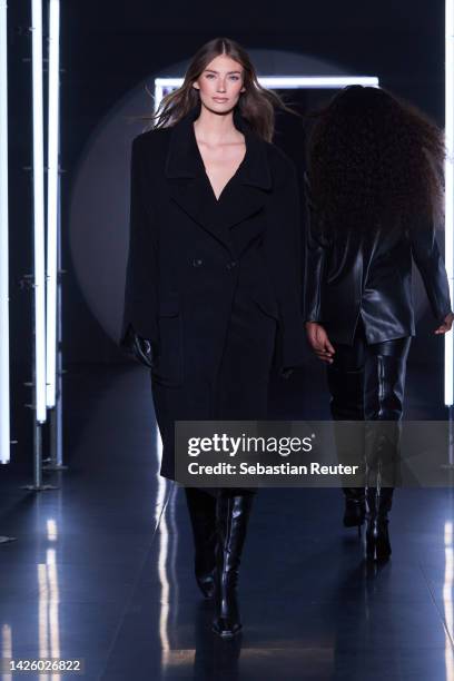 Lorena Rae walks the runway at the RÆRE by Lorena Rae show during the ABOUT YOU Fashion Week Milan 2022 at Zona Farini on September 21, 2022 in...