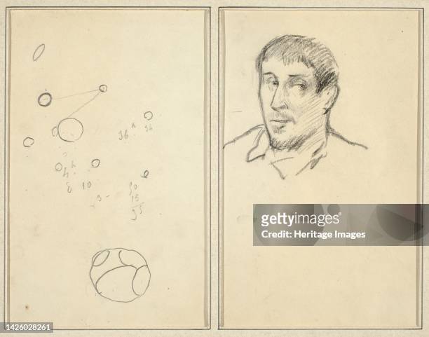 Circles and Numbers; Self-Portrait [recto], 1884-1888. Artist Paul Gauguin.