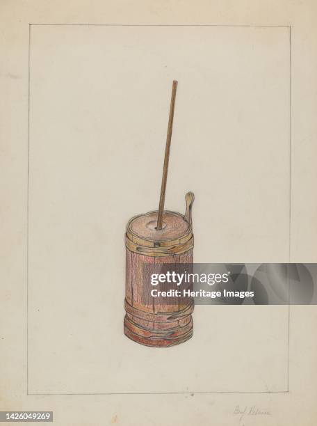 Butter Churn, circa 1936. Artist Benjamin Resnick.