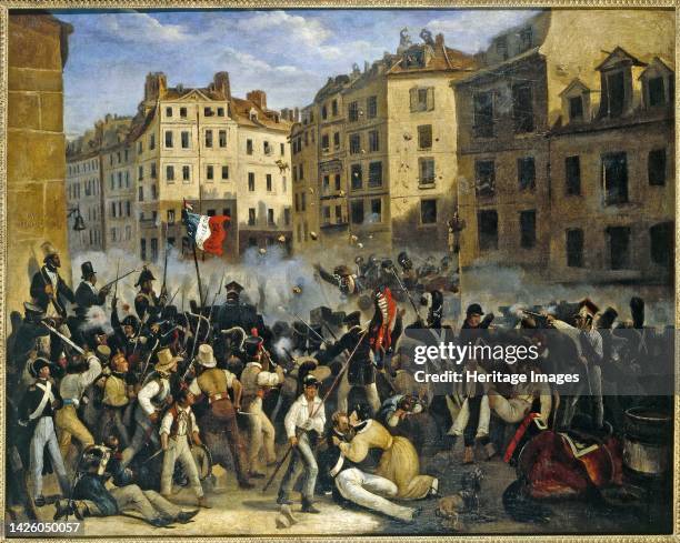 Episode of the days of July 1830, between 1825 and 1835. Artist Unknown.