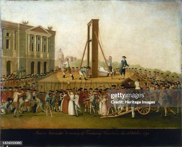 Execution of Marie-Antoinette, October 16 between 1793 and 1798. Artist Unknown.