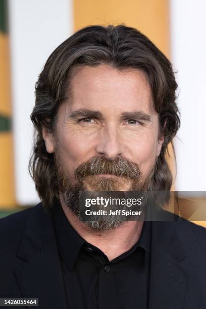 Christian Bale attends the "Amsterdam" European Premiere at Odeon Luxe Leicester Square on September 21, 2022 in London, England.