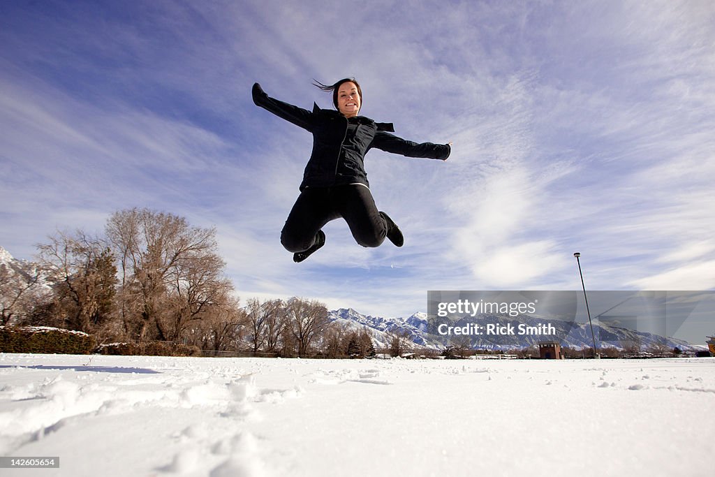 Girl in mid air