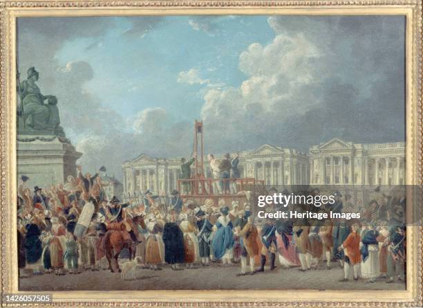 Capital execution, Place de la Revolution, circa 1793. Artist Pierre-Antoine Demachy.