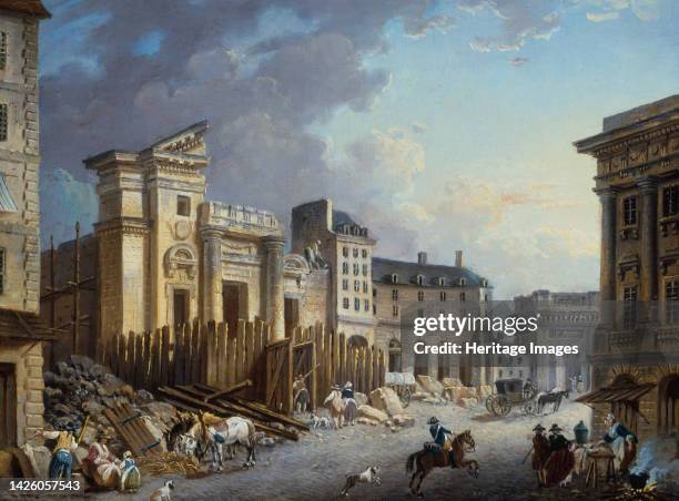 Demolition of Saint-Barthelemy church, circa 1791. Artist Pierre-Antoine Demachy.
