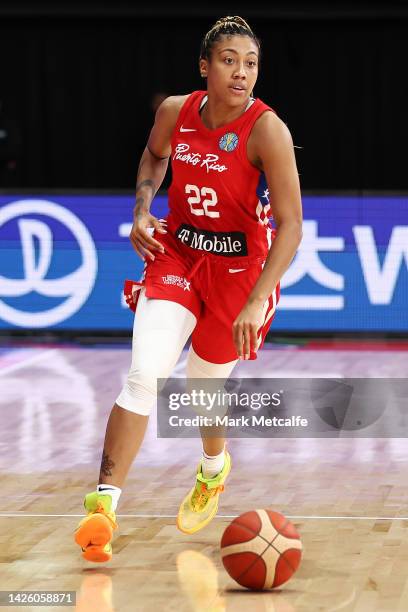 Arella Guirantes of Puerto Rico in action during the 2022 FIBA Women's Basketball World Cup Group A match between Bosnia & Herzegovina and Puerto...