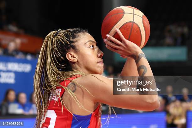 Arella Guirantes of Puerto Rico shoots during the 2022 FIBA Women's Basketball World Cup Group A match between Bosnia & Herzegovina and Puerto Rico...