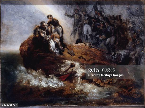 Apotheosis of Napoleon. Napoleon on the rock of Saint Helena, between 1821 and 1863. Artist Emile Jean-Horace Vernet.