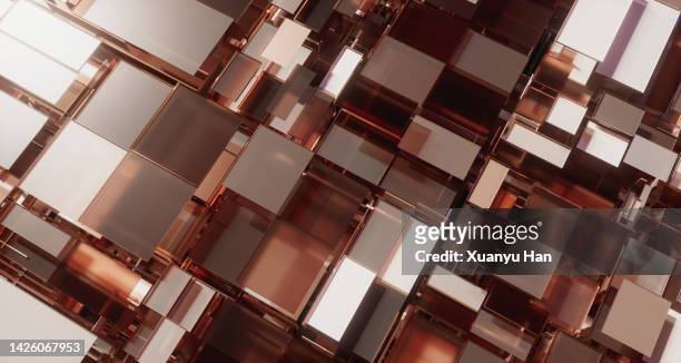 3d abstract stacked cube - acrylic glass stock pictures, royalty-free photos & images