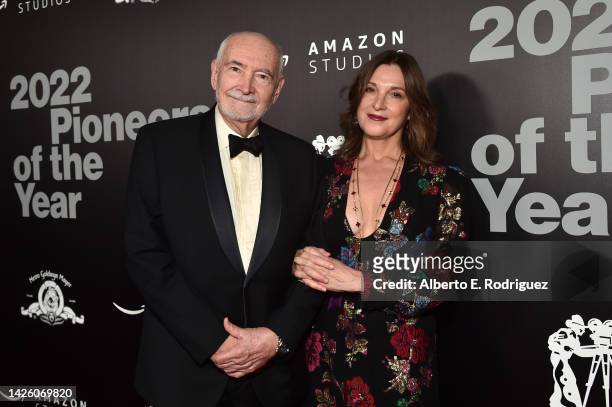 Honorees Michael G. Wilson and Barbara Broccoli attend Will Rogers Motion Picture Pioneers Foundation's 2022 Pioneer Dinner Honoring Barbara Broccoli...