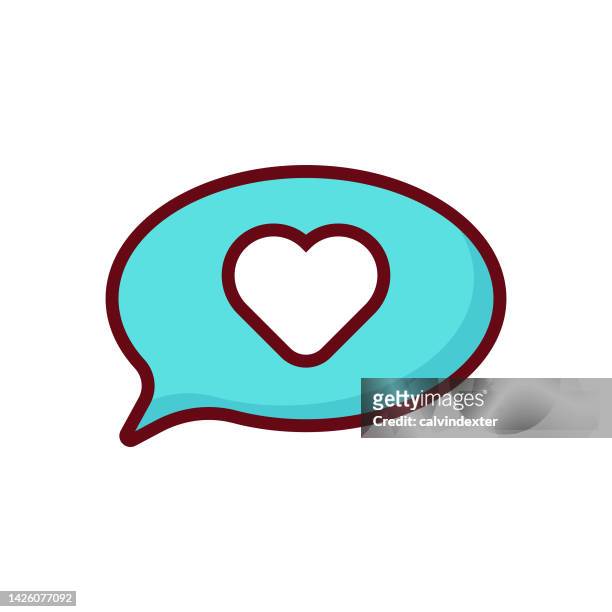 stockillustraties, clipart, cartoons en iconen met heart shape on speech bubble - kawaii