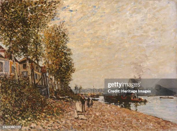 Tugboat, the Loing at Saint-Mammes, circa 1883. Artist Alfred Sisley.