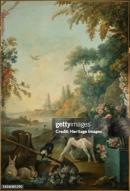 Paysage au chien, between 1765 and 1770. Artist Jean Baptiste Marie Huet, Jean-Honore Fragonard.