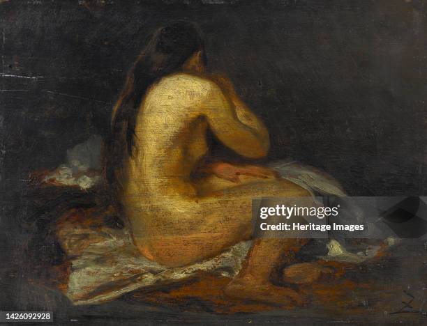 Femme nue assise. Artist Felix Francois Georges Philibert Ziem.