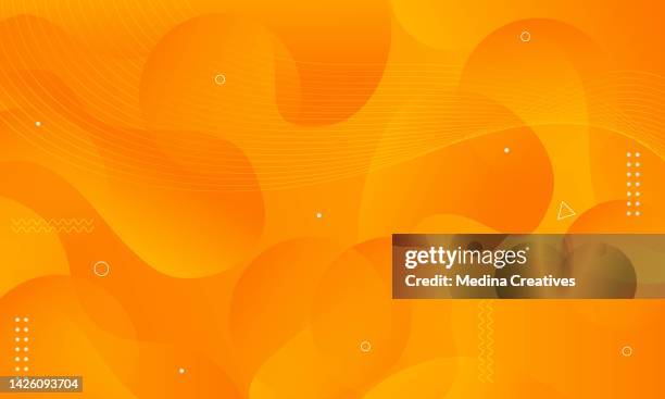 gardient orange abstract fluid shape background - powerpoint template background stock illustrations