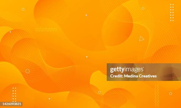 gardient orange abstract fluid shape background - powerpoint template background stock illustrations