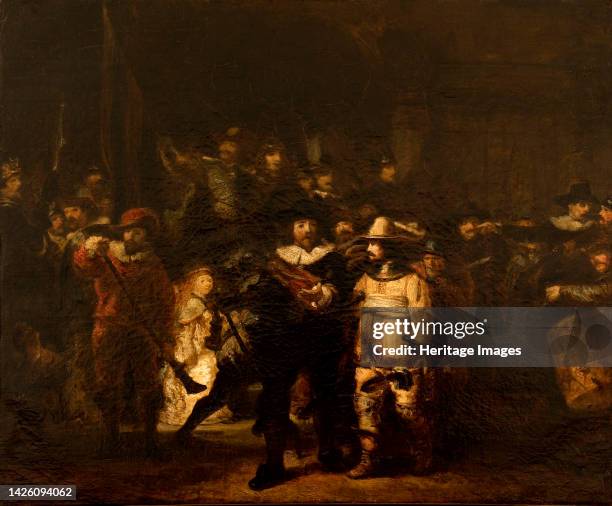 La Ronde de nuit, d'après Rembrandt, circa 1853. Artist Felix Francois Georges Philibert Ziem.