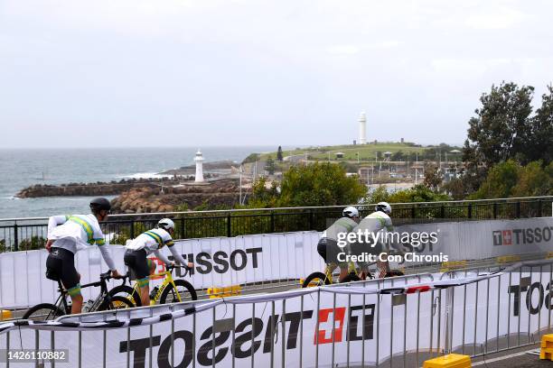 Team Australia riders train during the 95th UCI Road World Championships 2022 - Training / #Wollongong2022 / on September 22, 2022 in Wollongong,...