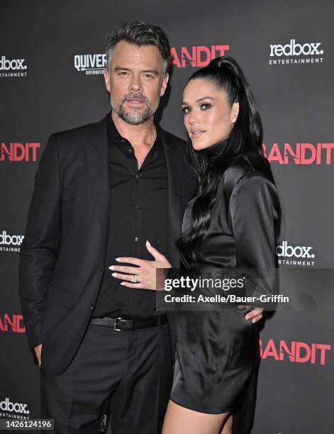 Josh Duhamel and Audra Mari attend the World Premiere of "Bandit" at Harmony Gold on September 21, 2022 in Los Angeles, California.