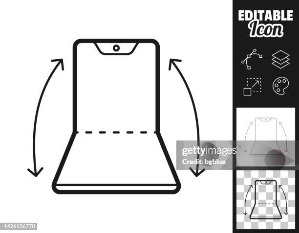 ilustrações de stock, clip art, desenhos animados e ícones de foldable smartphone. icon for design. easily editable - telefone-de-dobrar