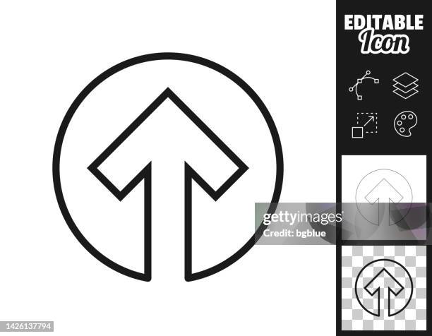 ilustraciones, imágenes clip art, dibujos animados e iconos de stock de flecha arriba. icono para el diseño. fácilmente editable - up arrow outline