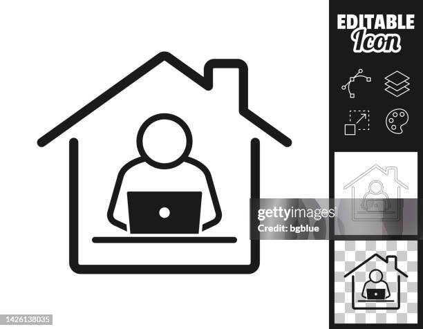 work from home. icon for design. easily editable - home-office-icons stock illustrations