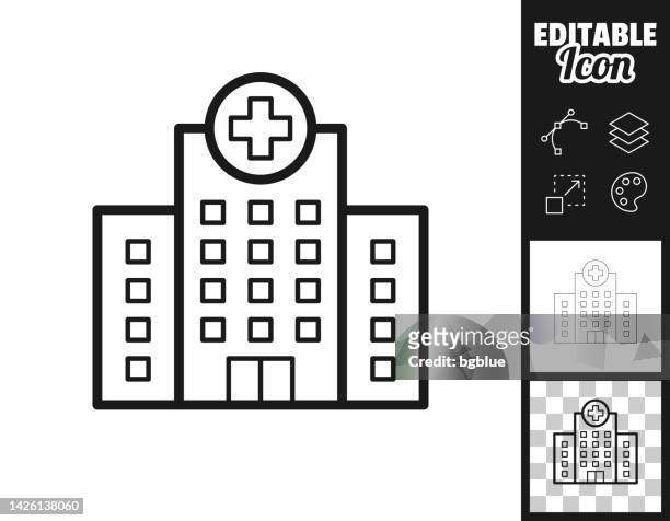 ilustrações, clipart, desenhos animados e ícones de prédio do hospital. ícone para design. facilmente editável - abrigo de emergência