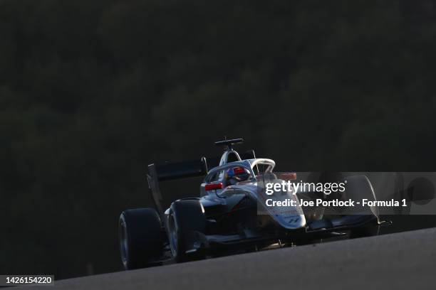 Sebastian Montoya of Colombia and Hitech Grand Prix drives on track during day two of Formula 3 Testing at Circuito de Jerez on September 22, 2022 in...