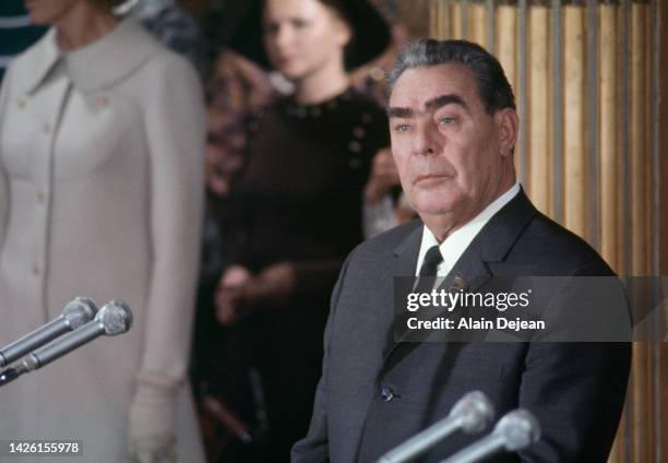 Le leader soviétique Leonid Brejnev à l'Elysée.