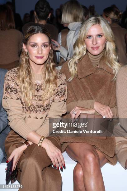 Olivia Palermo and Nicky Hilton Rothschild are seen on the front row of the Max Mara Fashion Show during the Milan Fashion Week Womenswear...