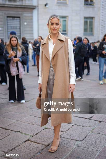 Valentina Ferragni is seen during the Milan Fashion Week - Womenswear Spring/Summer 2023 on September 22, 2022 in Milan, Italy.