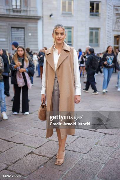 Valentina Ferragni is seen during the Milan Fashion Week - Womenswear Spring/Summer 2023 on September 22, 2022 in Milan, Italy.