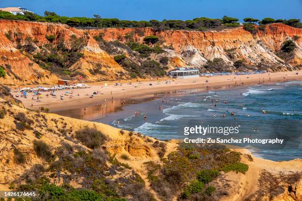 falesia beach cliff - albufeira stock pictures, royalty-free photos & images