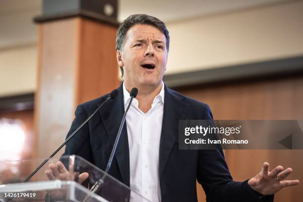 Matteo Renzi during an electoral rally of "Azione" and "Italia viva" at the Stazione Marittima on September 21, 2022 in Napoli, Italy. Italians head...