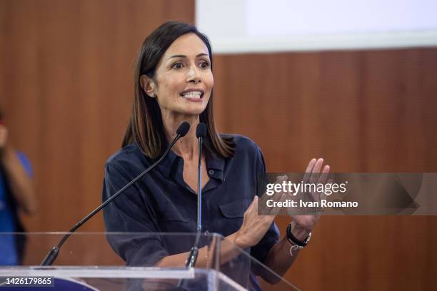 Mara Carfagna during an electoral rally of "Azione" and "Italia viva" at the Stazione Marittima on September 21, 2022 in Napoli, Italy. Italians head...