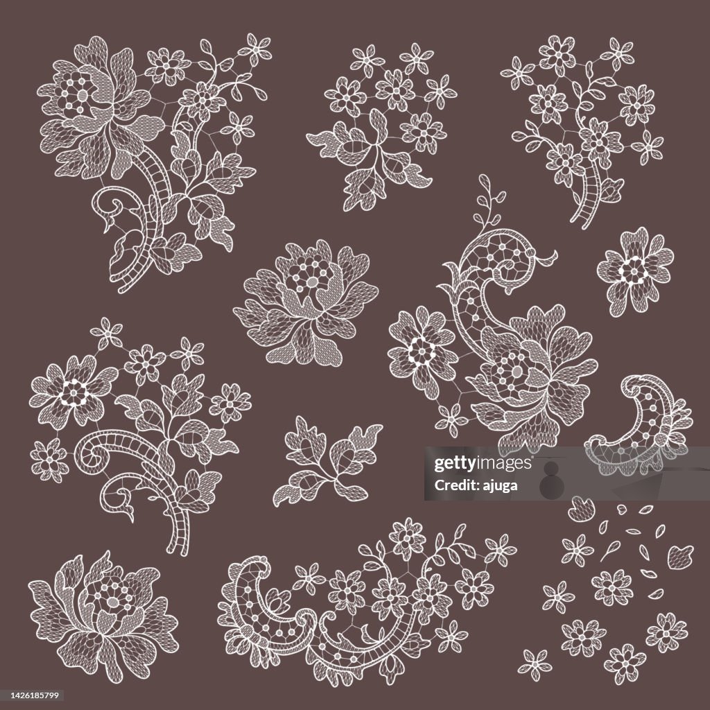 Lace Vector Elements Cliparts Collection High-Res Vector Graphic ...