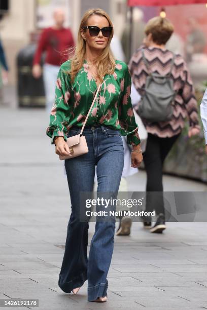 Amanda Holden leaving Heart Breakfast Radio Studios on September 22, 2022 in London, England.