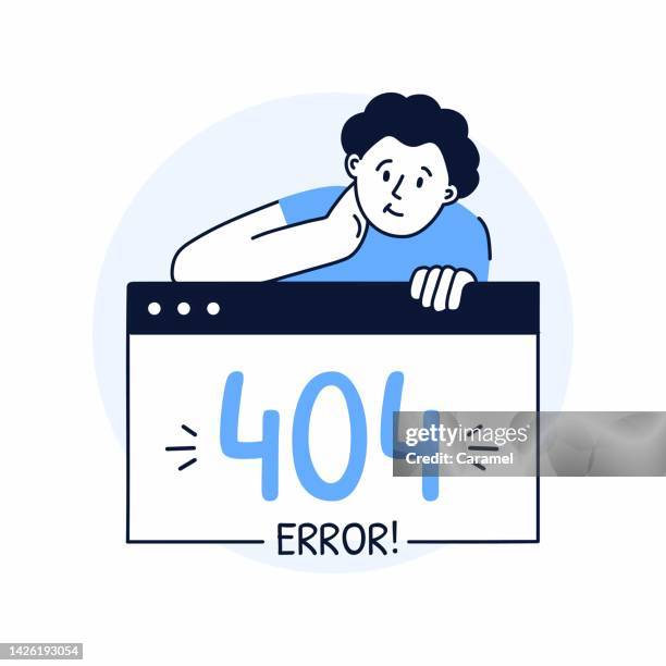 stockillustraties, clipart, cartoons en iconen met 404 error concept hand drawn illustration, stock illustration - 404 error