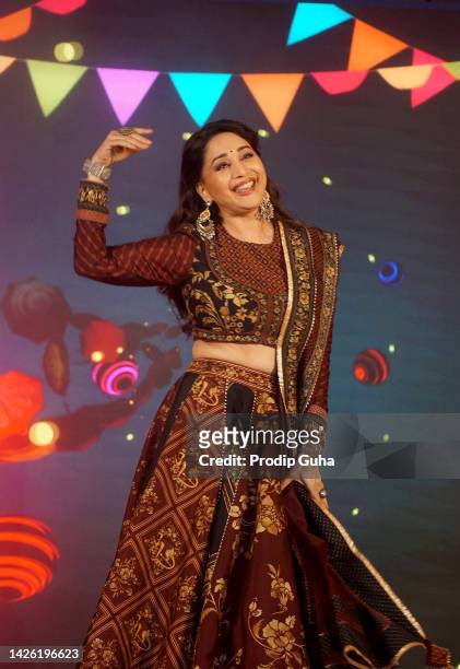 Madhuri Dixit attends the 'Maja Ma ' film trailer launch on September 22, 2022 in Mumbai, India