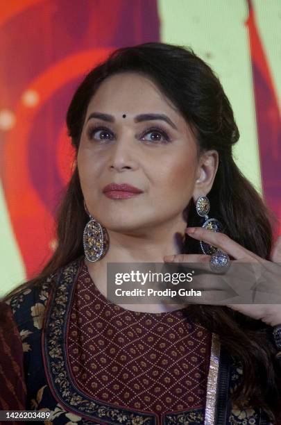 Madhuri Dixit attends the 'Maja Ma ' film trailer launch on September 22, 2022 in Mumbai, India